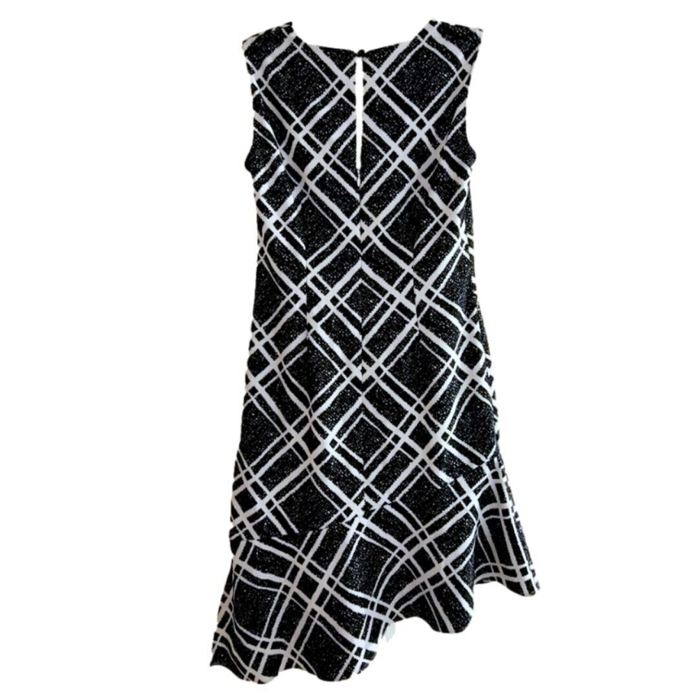 EUC White House Black Market Geometric Pattern Sleeveless Sh Dress Sz 00 - Picture 3 of 5